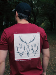 OUTLET - Deer of the UK T-shirt - Oxblood