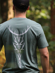 Antlers of the UK T-shirt - Sea Foam Green Light Print
