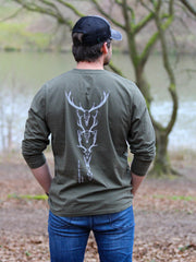 Flint Clothing - Deerstalking Deer Hunting T-Shirt Shooting Shotgun Hunt Hunting Hunter Stalk Stalking Natives Red Roe Antlers of the UK Ethical Hunter