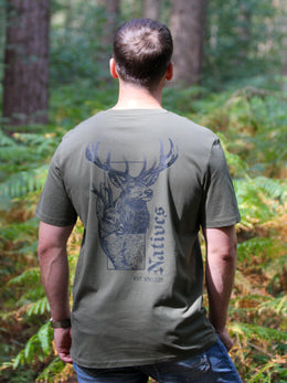 Flint Clothing - Deerstalking Deer Hunting T-Shirt Shooting Shotgun Hunt Hunting Hunter Stalk Stalking Natives Red Roe